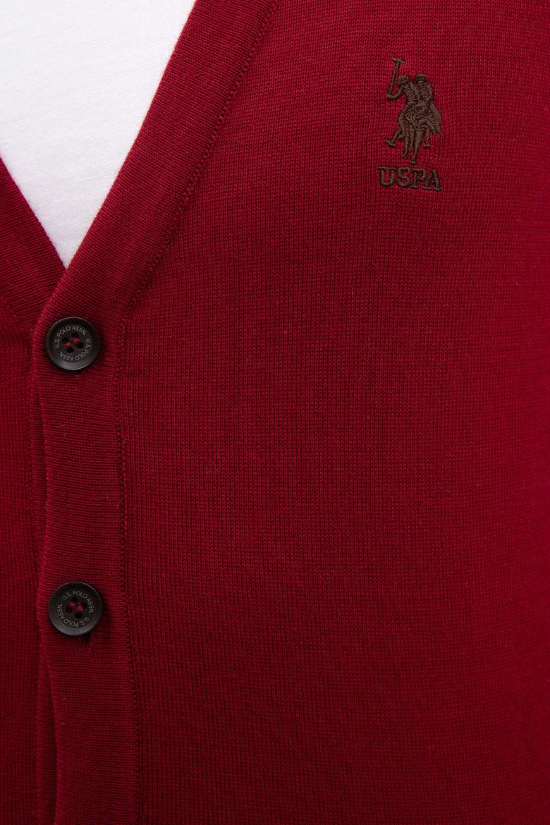 Erkek Bordo  Triko Hırka Basic - 50206757038