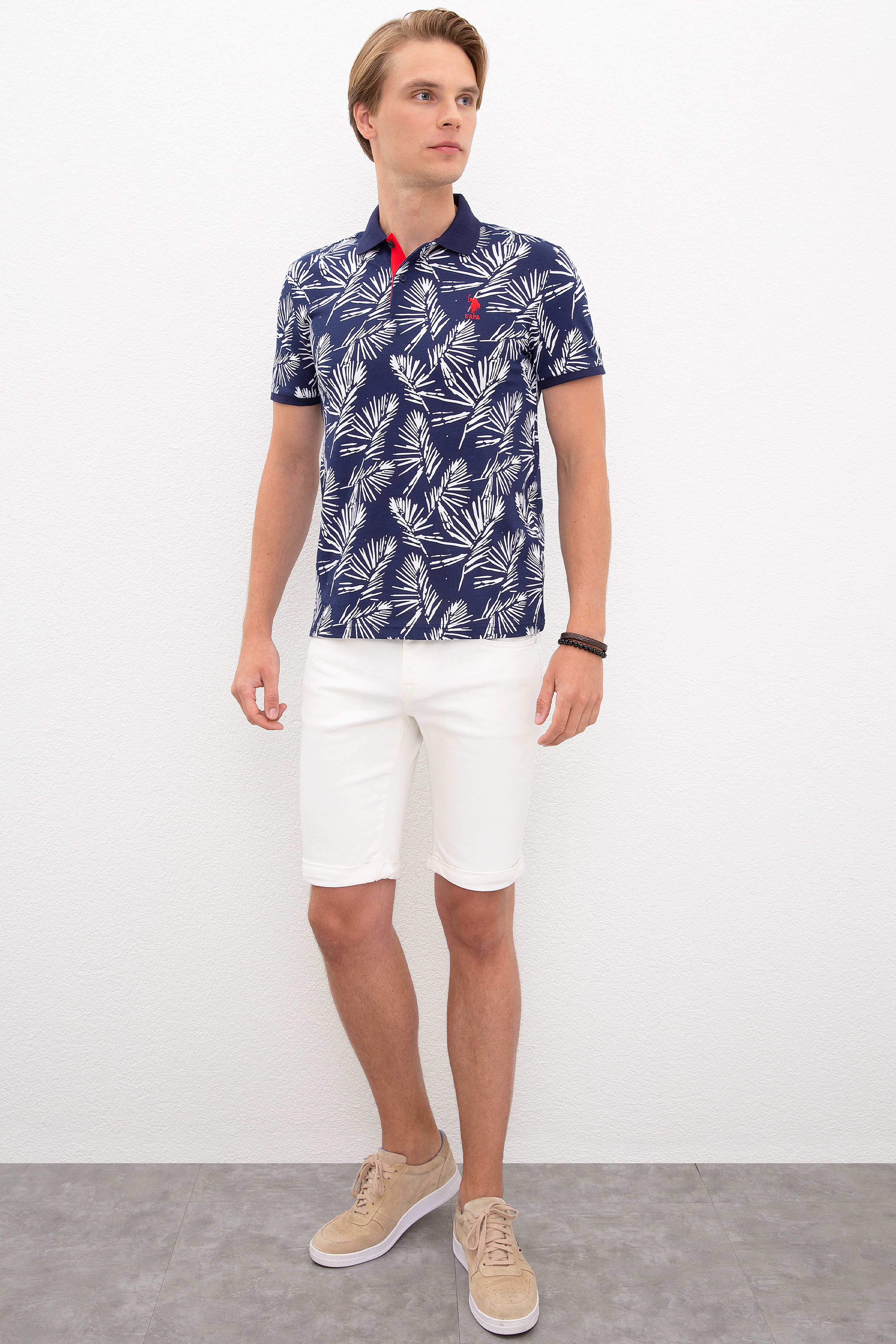 Erkek Lacivert Polo Yaka T-Shirt - Image 4