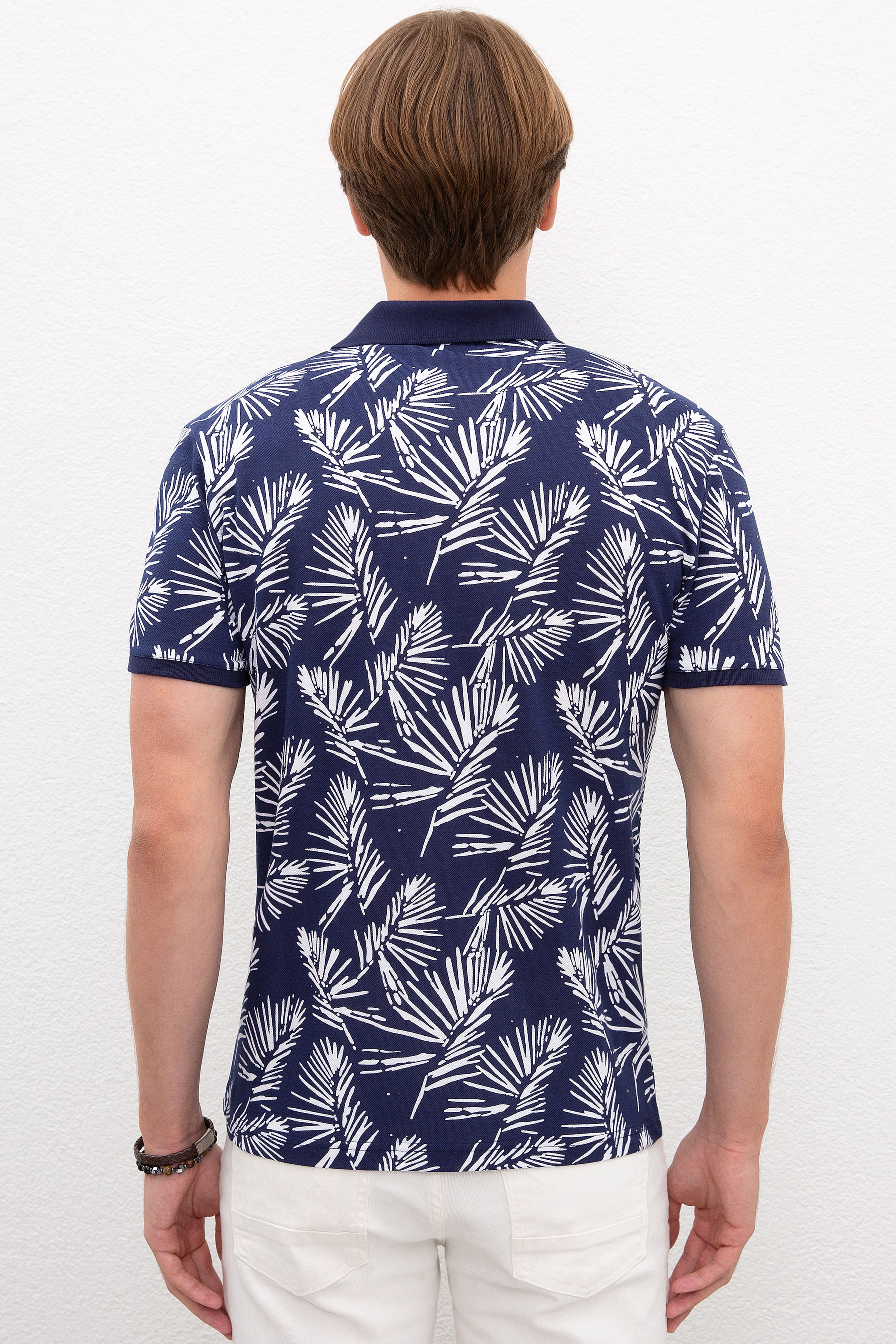 Erkek Lacivert Polo Yaka T-Shirt - Image 3
