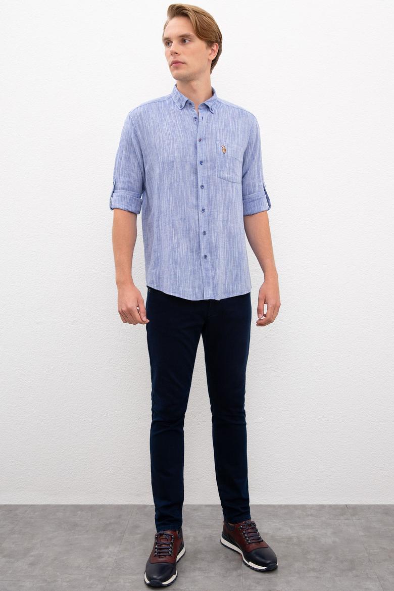 Erkek Mavi Gömlek Uzunkol - 50218436010