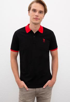 Erkek Siyah Polo Yaka T-Shirt - 50218823037