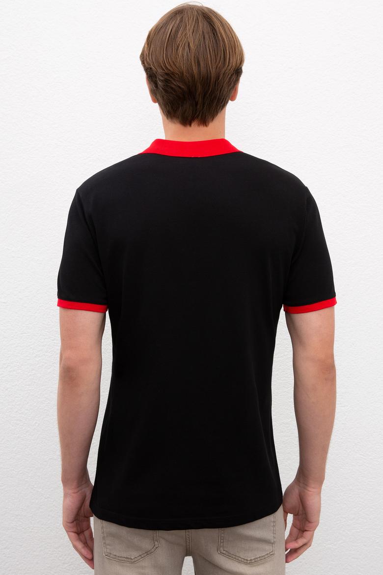 Erkek Siyah Polo Yaka T-Shirt - 50218823037