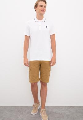 Erkek Beyaz Polo Yaka T-Shirt - 50218869009