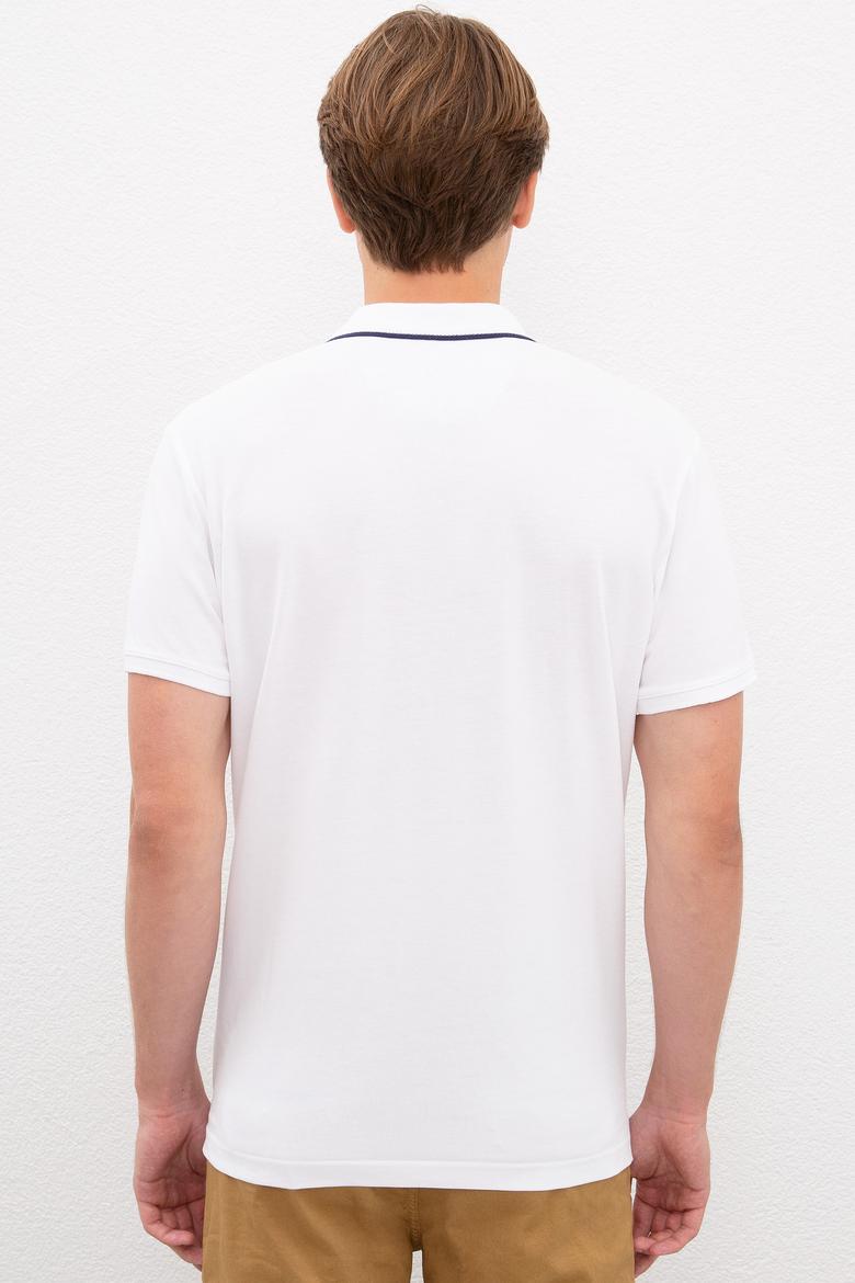 Erkek Beyaz Polo Yaka T-Shirt - 50218869009