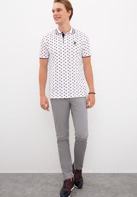 Erkek Beyaz Polo Yaka Tişört - 50219257011