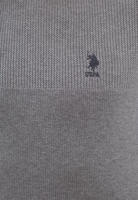 Erkek Gri Melanj Bisiklet Yaka Triko Kazak - 50223879038