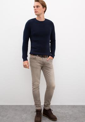 Erkek Lacivert Bisiklet Yaka Triko Kazak - 50223879010