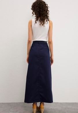 Kadın Lacivert Dokuma Etek - 50218481018