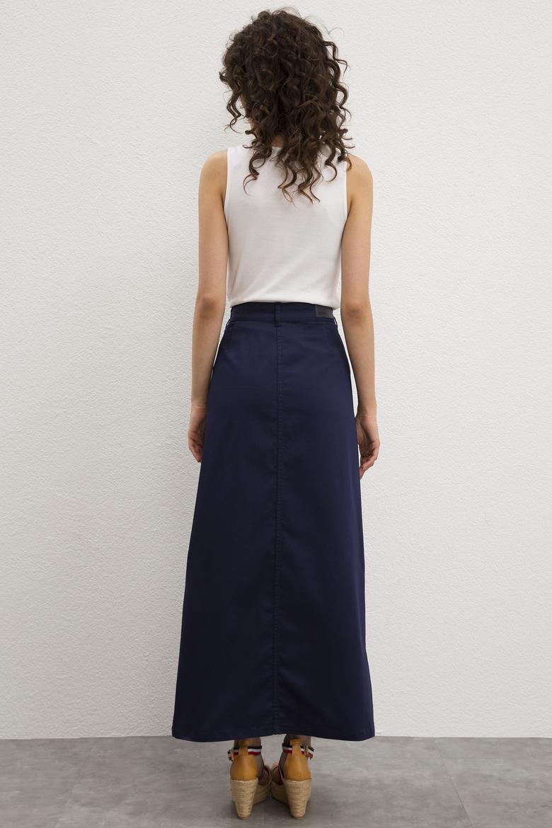 Kadın Lacivert Dokuma Etek - 50218481018