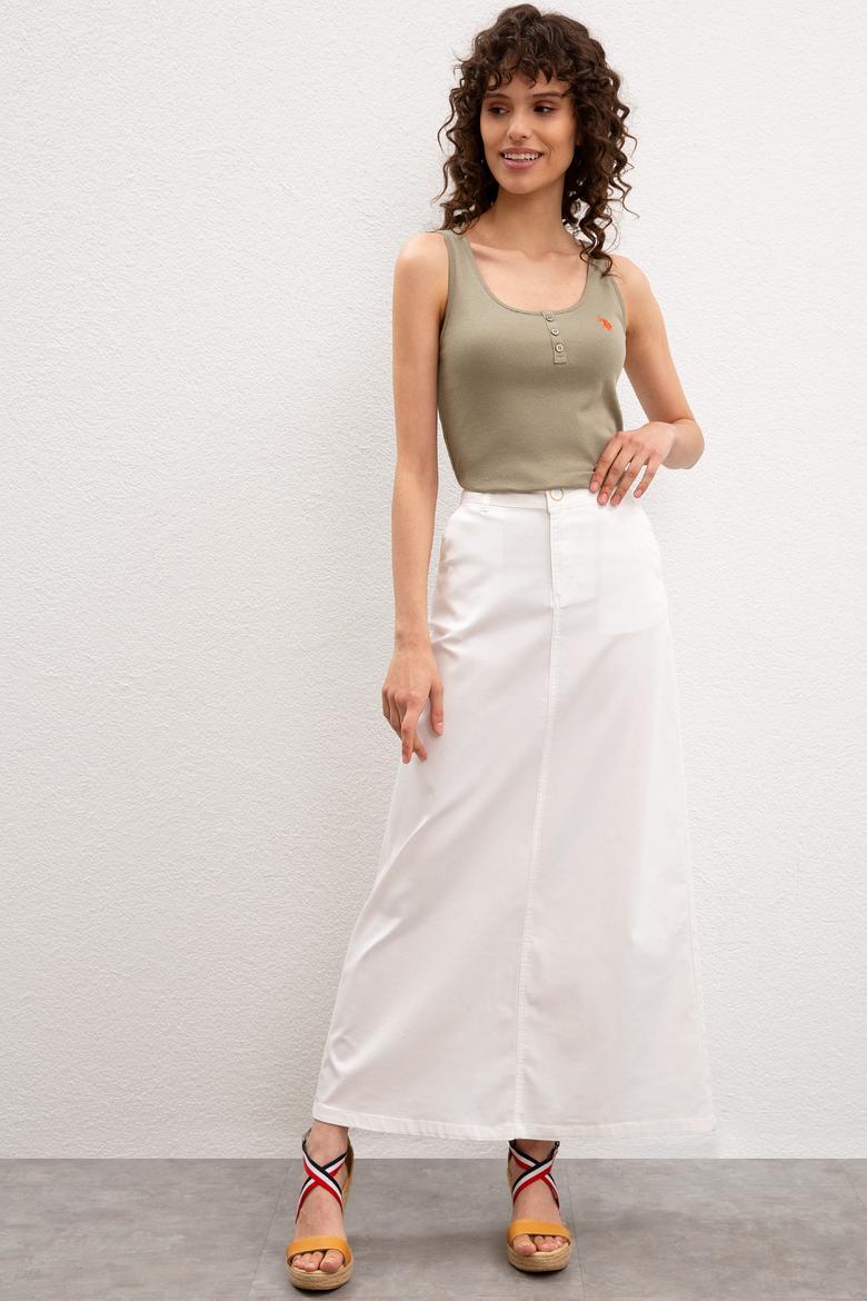 Kadın Beyaz Dokuma Etek