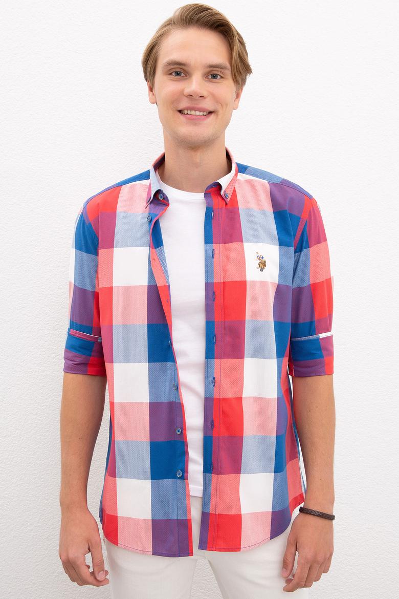 Erkek Kırmızı Gömlek Uzunkol