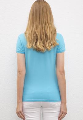 Kadın Turkuaz Polo Yaka T-Shirt Basic - 50217719128