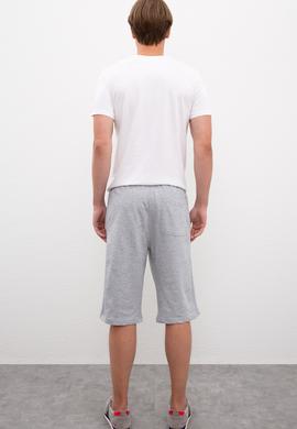 Erkek Gri Melanj  Örme Şort - 50218873002