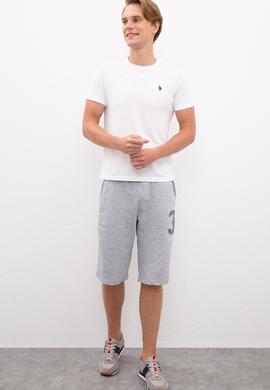 Erkek Gri Melanj  Örme Şort - 50218873002