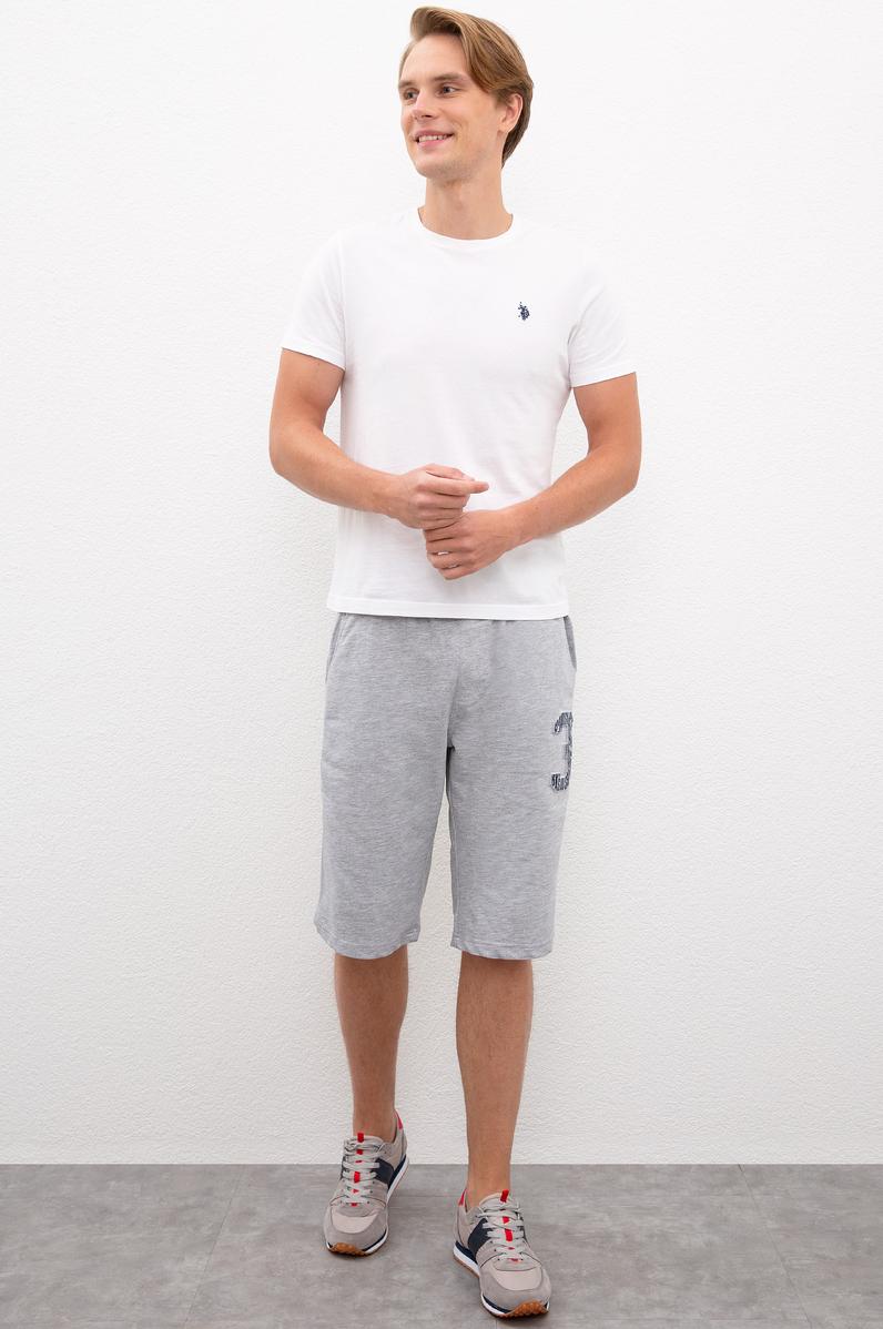 Erkek Gri Melanj  Örme Şort