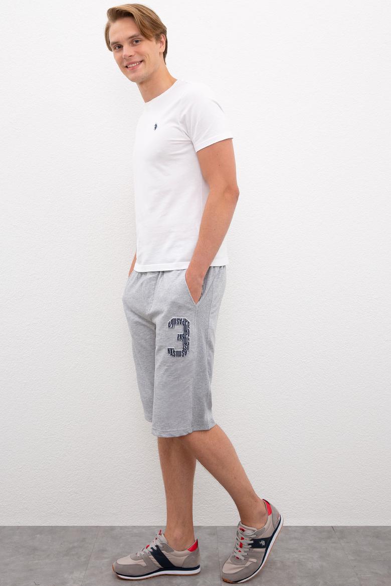 Erkek Gri Melanj  Örme Şort - 50218873002