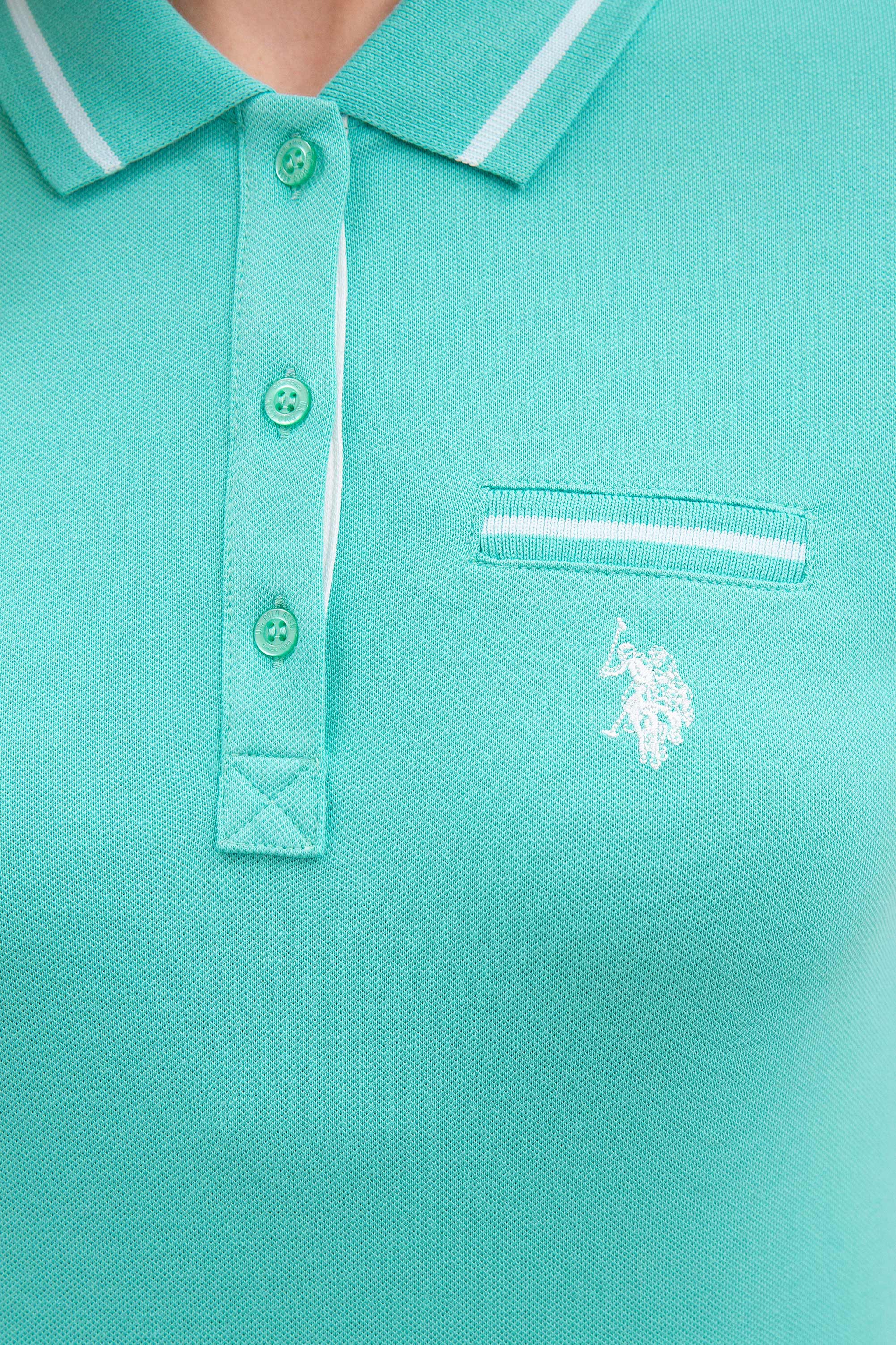 Kadın Mint Polo Yaka Tişört - Image 5