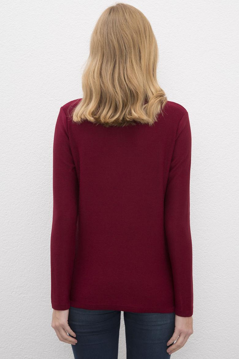 Kadın Kırmızı Triko Kazak - 50223976032