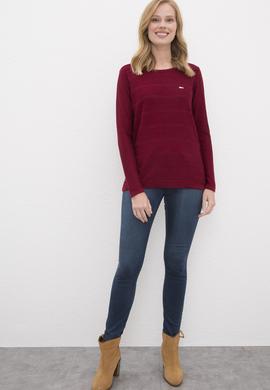 Kadın Kırmızı Triko Kazak - 50223976032