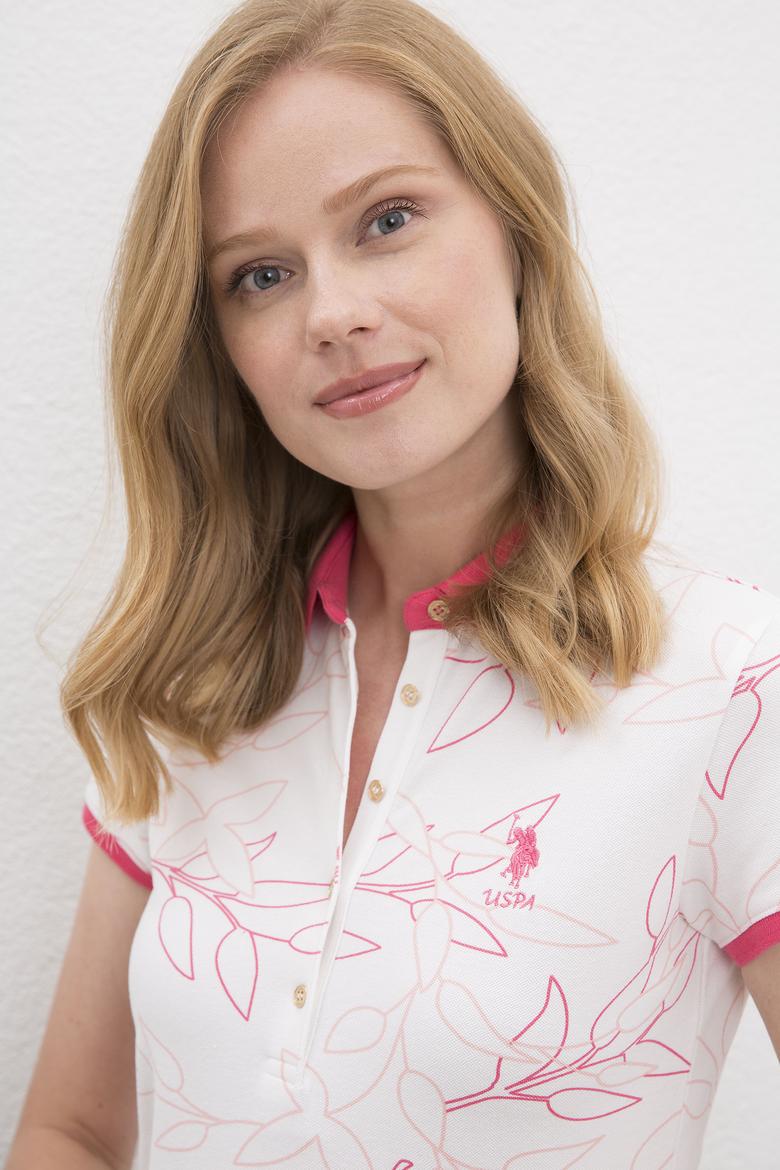 Kadın Pembe Polo Yaka T-Shirt - 50225621014