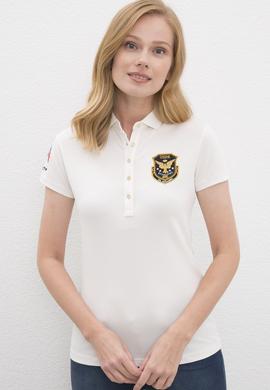 Kadın Beyaz Polo Yaka T-Shirt - 50220590007