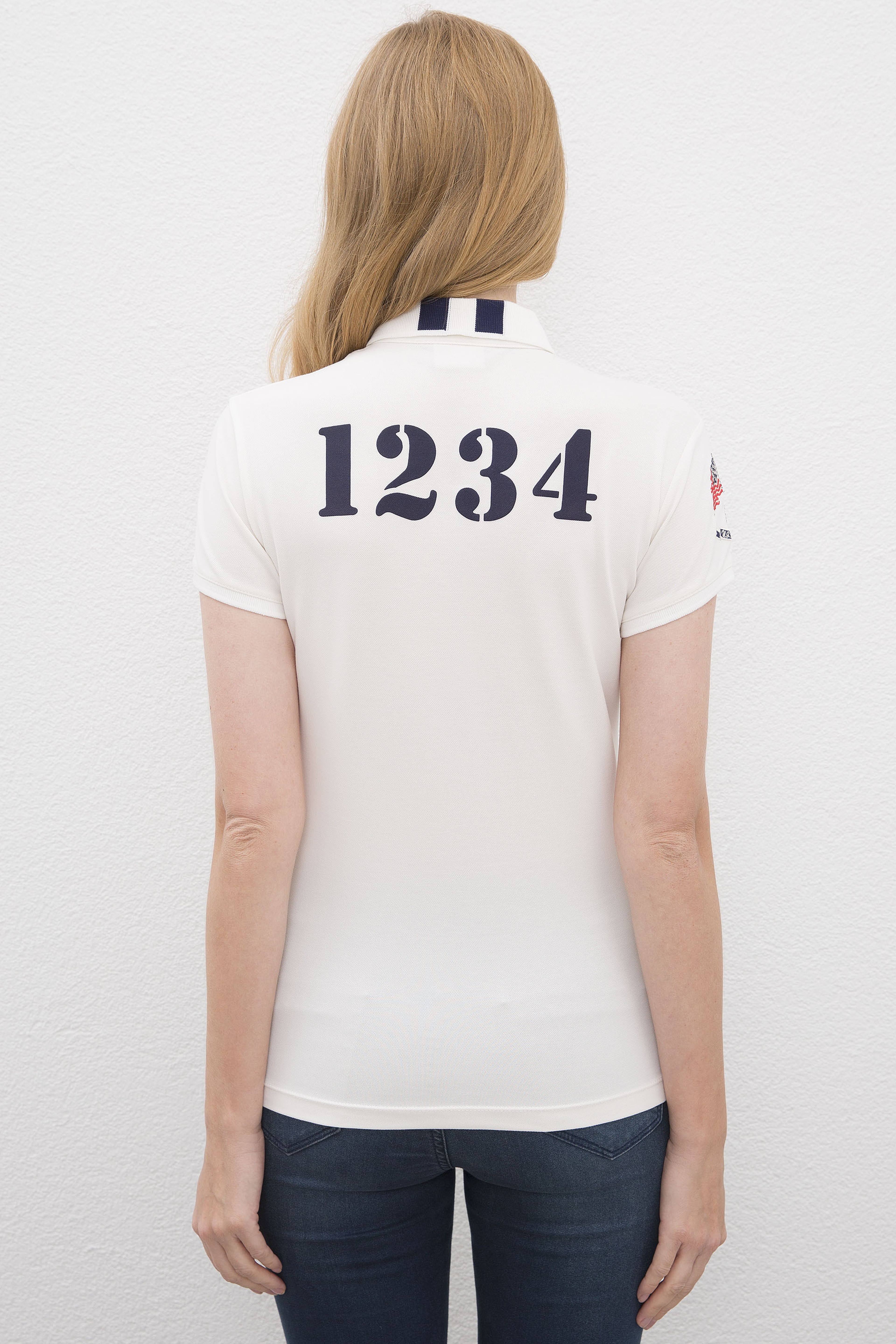 Kadın Beyaz Polo Yaka T-Shirt