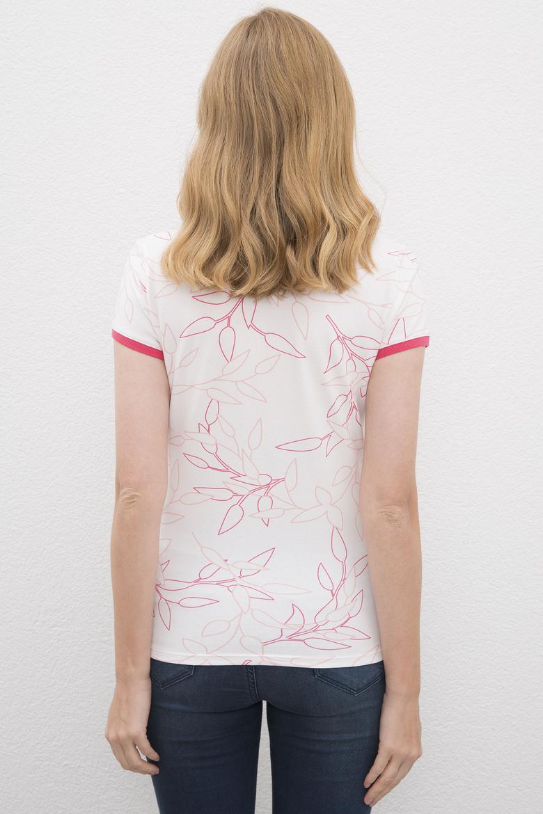 Kadın Pembe Polo Yaka T-Shirt - 50225621014