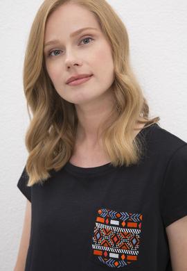 Kadın Siyah Tişört - 50225585023