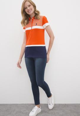 Kadın Nar Çiçeği Polo Yaka T-Shirt - 50217757018