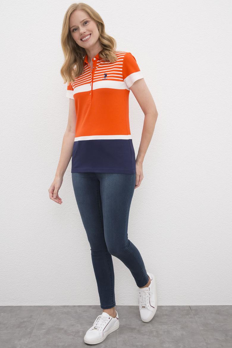 Kadın Nar Çiçeği Polo Yaka T-Shirt - 50217757018