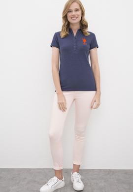 Kadın Lacivert Polo Yaka Basic Tişört - 50221979015