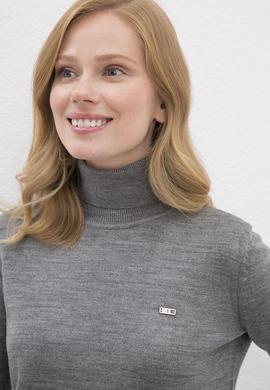 Kadın Gri Melanj Kazak - 50225229014