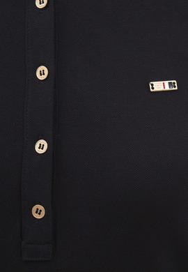 Kadın Siyah Polo Yaka Örme Elbise - 50225487006