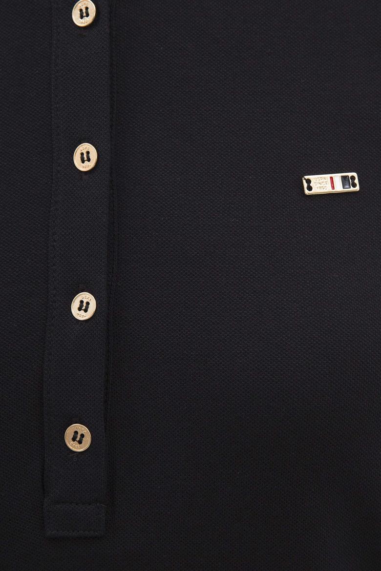 Kadın Siyah Polo Yaka Örme Elbise - 50225487006