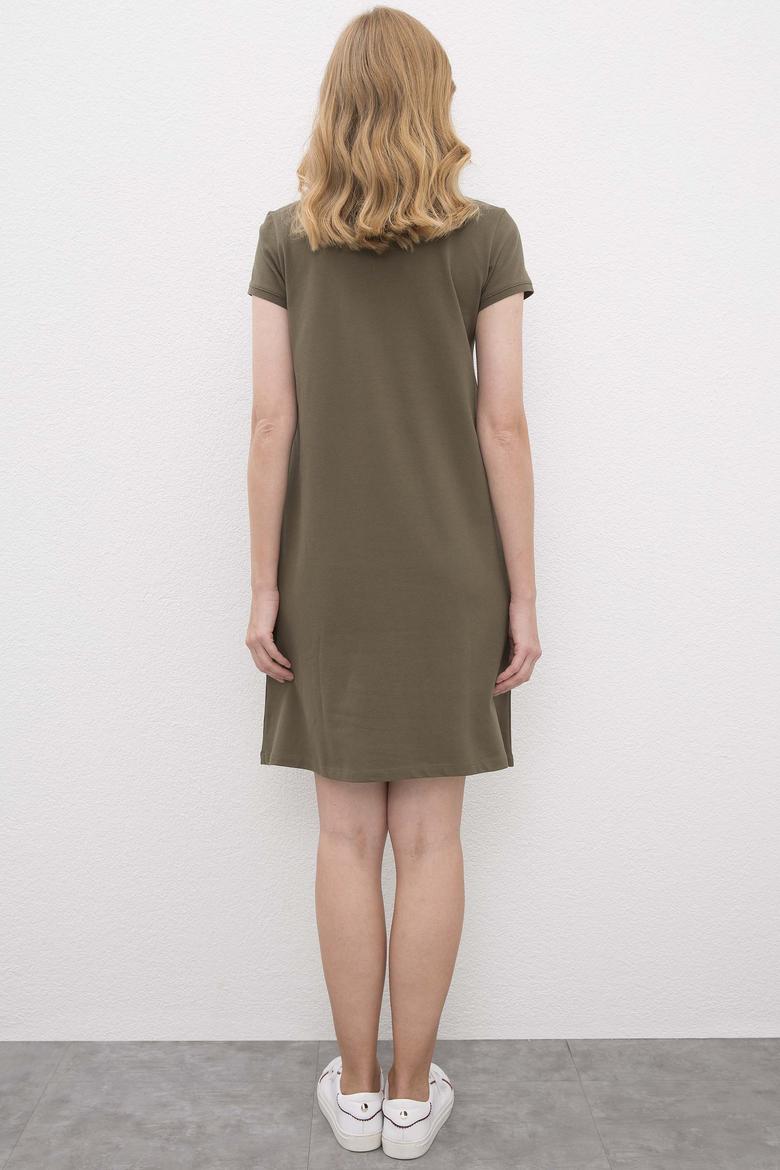 Kadın Yeşil Örme Elbise - 50225487017