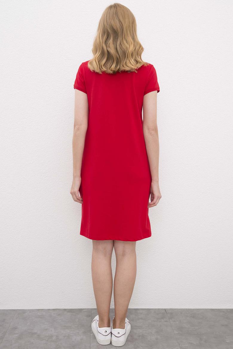 Kadın Kırmızı Örme Elbise - 50225487025