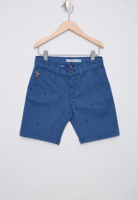 Erkek Çocuk Mavi Dokuma Bermuda Capri - 50198865042