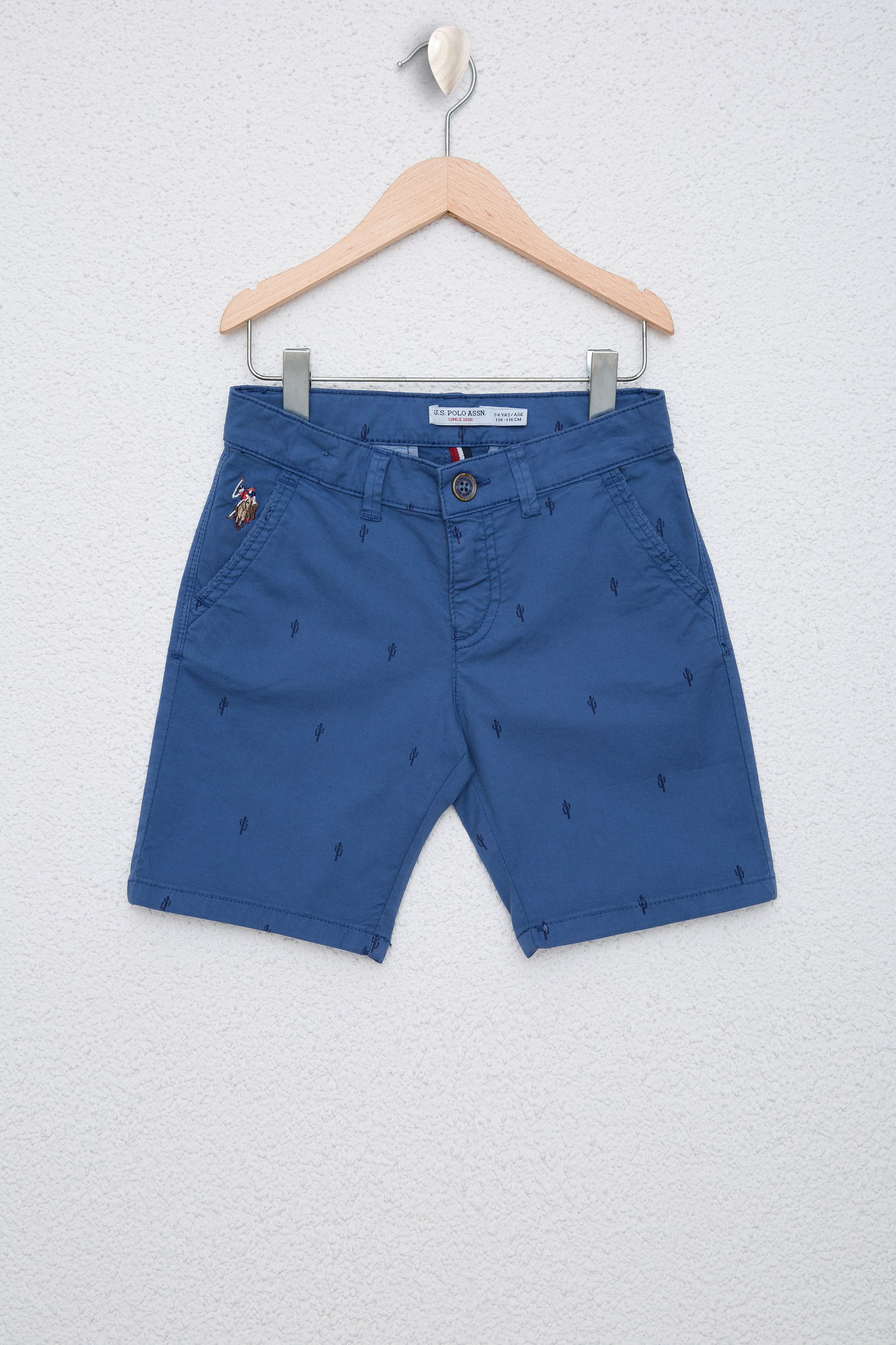 Erkek Çocuk Mavi Dokuma Bermuda Capri