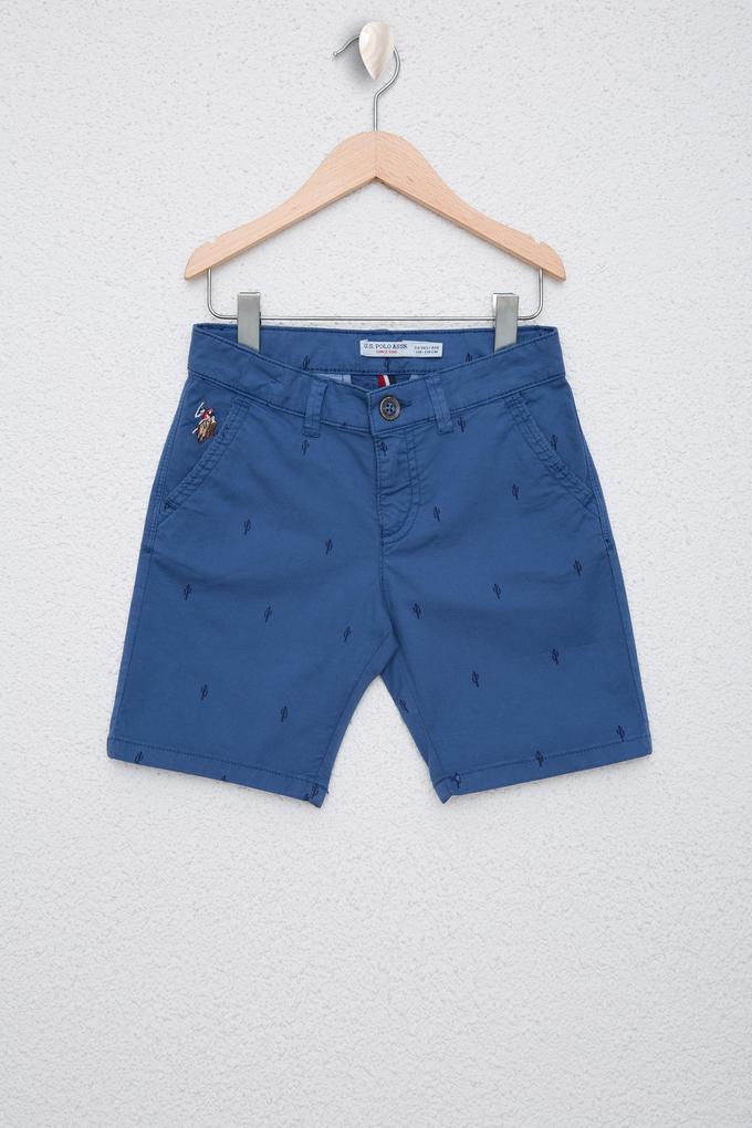 Erkek Çocuk Mavi Dokuma Bermuda Capri