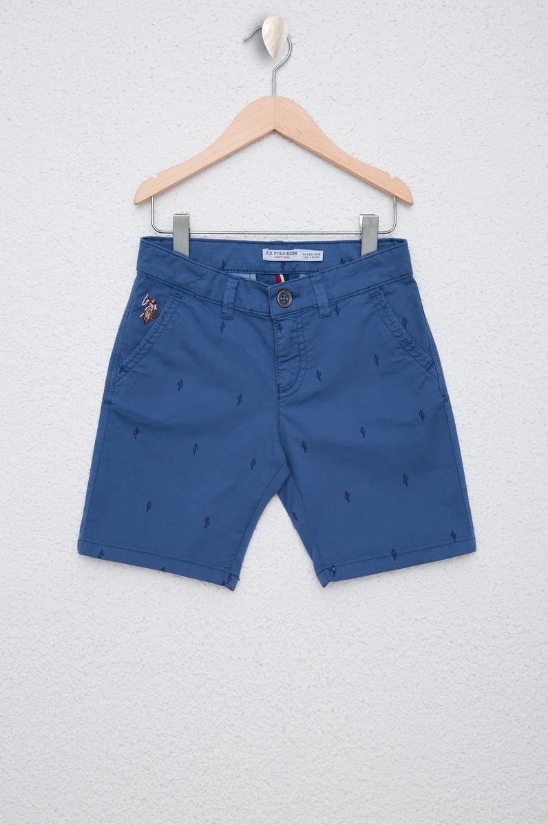 Erkek Çocuk Mavi Dokuma Bermuda Capri