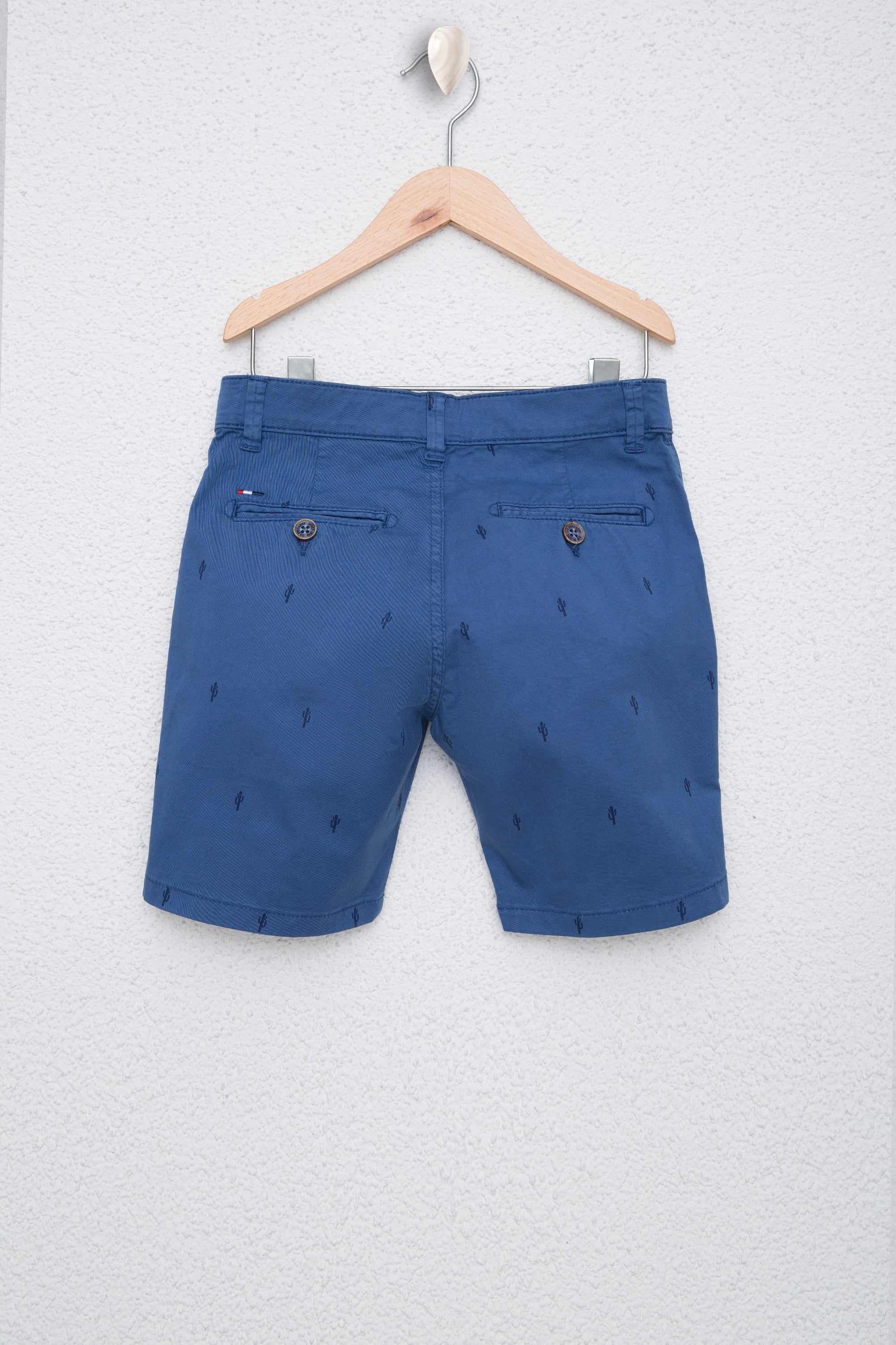 Erkek Çocuk Mavi Dokuma Bermuda Capri