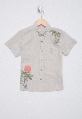 Erkek Çocuk Kum Kısa Kollu Gömlek - 50219358015