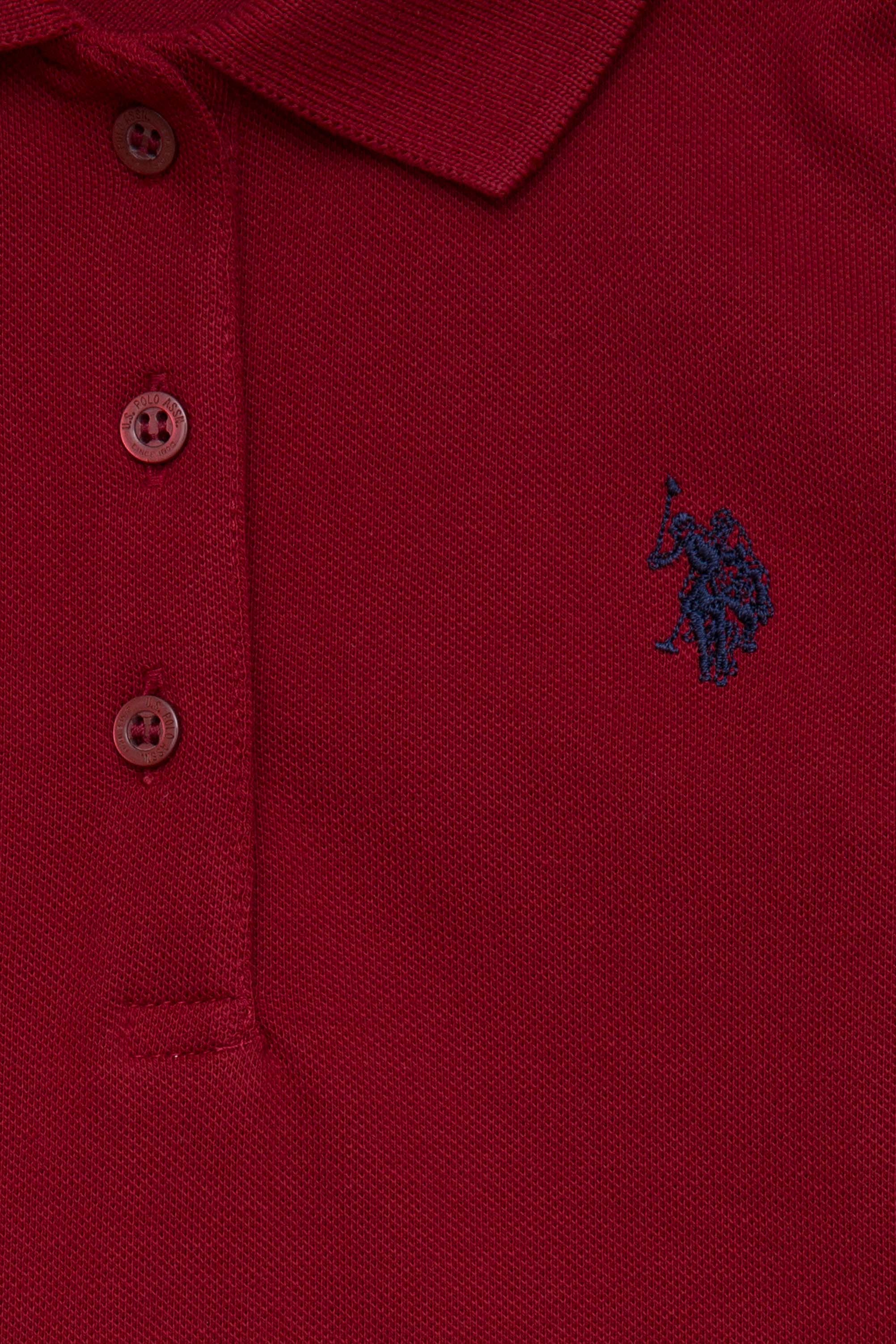 Çocuk Kırmızı Polo Yaka Basic Sweatshirt