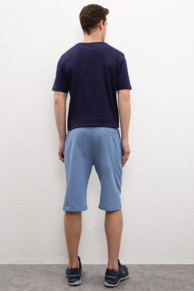 Erkek İndigo  Örme Şort - 50218871035