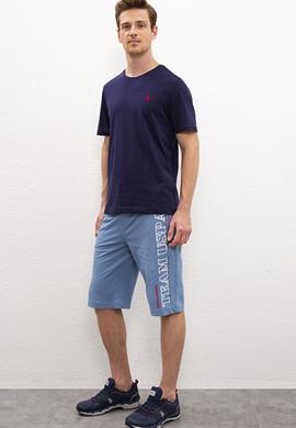 Erkek İndigo  Örme Şort - 50218871035
