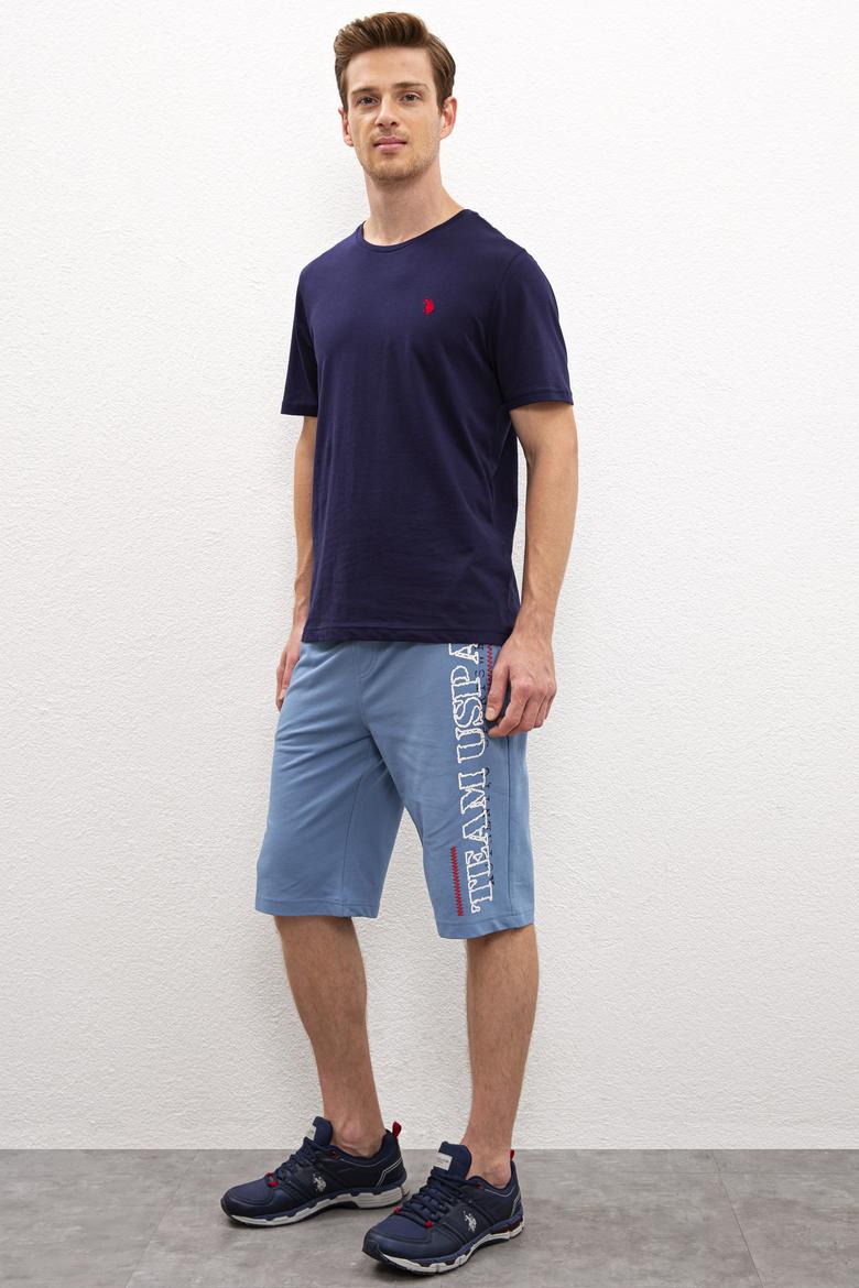 Erkek İndigo  Örme Şort - 50218871035