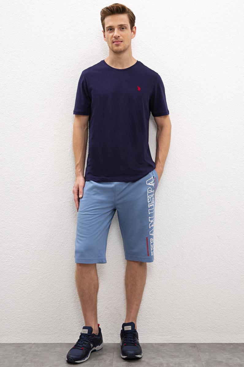 Erkek İndigo  Örme Şort