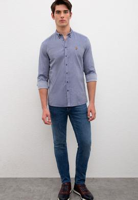 Erkek Lacivert Gömlek Uzunkol Basic - 50218898021