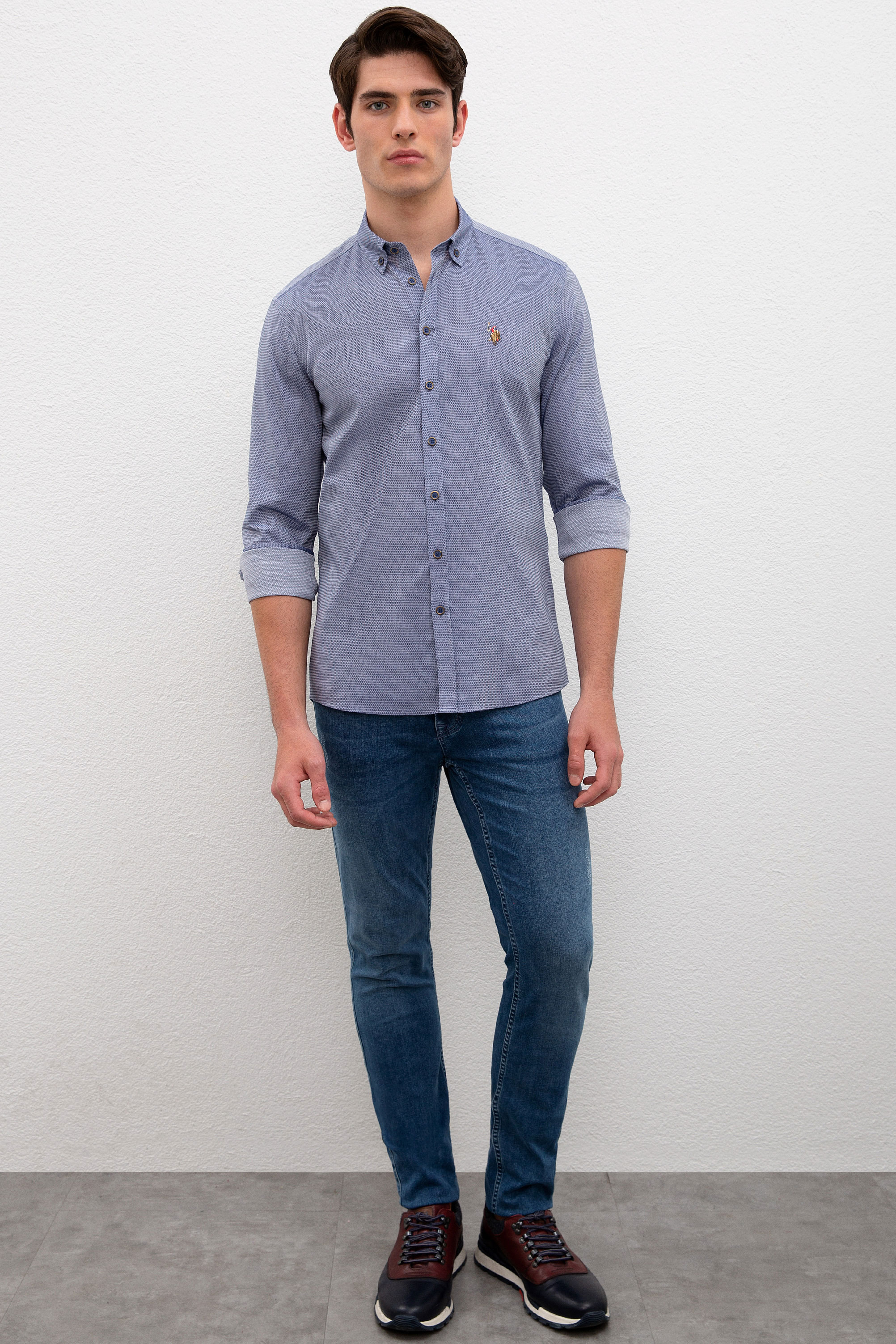 Erkek Lacivert Gömlek Uzunkol Basic - Image 4