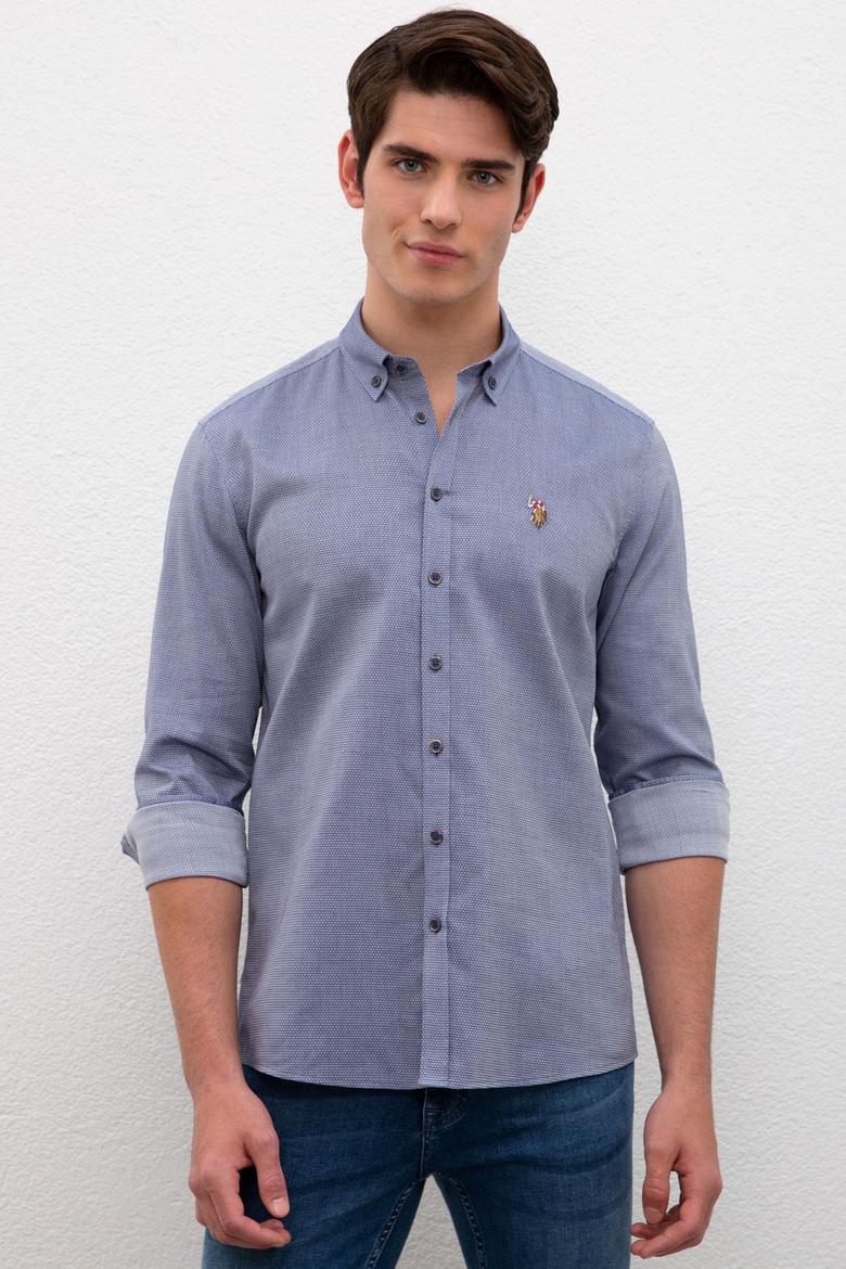 Erkek Lacivert Gömlek Uzunkol Basic